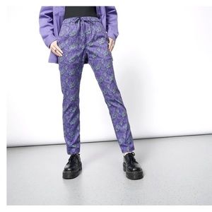 WildFang THE ESSENTIAL DRAWSTRING PANT - MEDIUM floral unisex purple crop